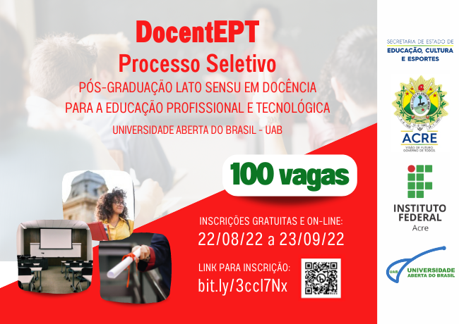 Inscrições para pós-graduação gratuita para profissionais da